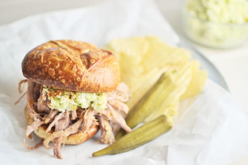 Chipotle & Pulled Pork Burgers with creamy Cole Slaw! Mouth-watering and perfect anytime. Recipe @LittleFiggyFood