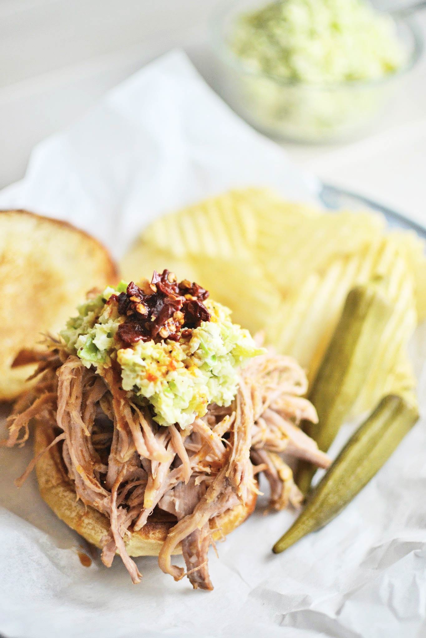 Chipotle & Pulled Pork Burgers with creamy Cole Slaw! Mouth-watering and perfect anytime. Recipe @LittleFiggyFood