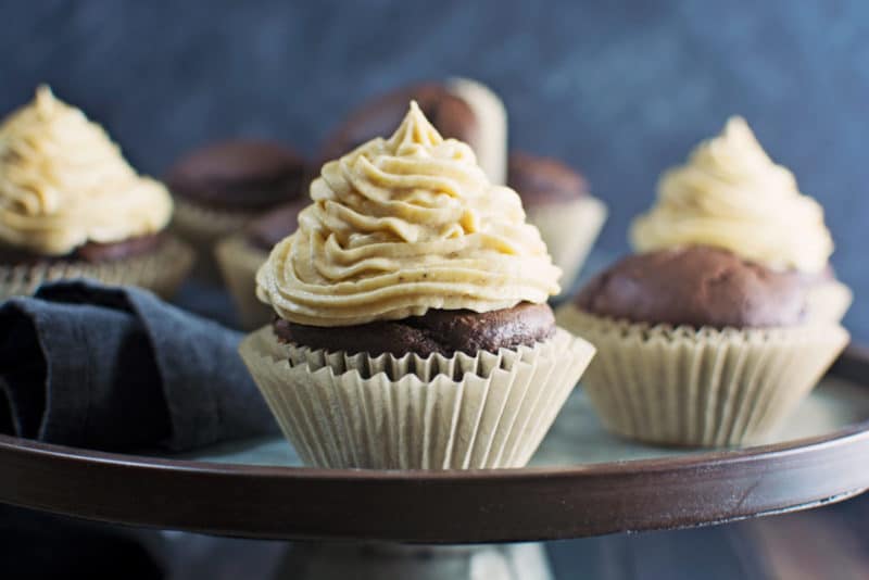 Decadent in every way, Chocolate Pumpkin Cupcakes! Recipe @LittleFiggyFood