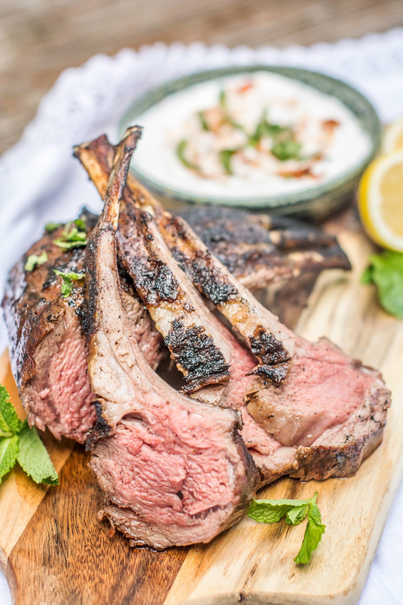 rack of lamb on big green egg