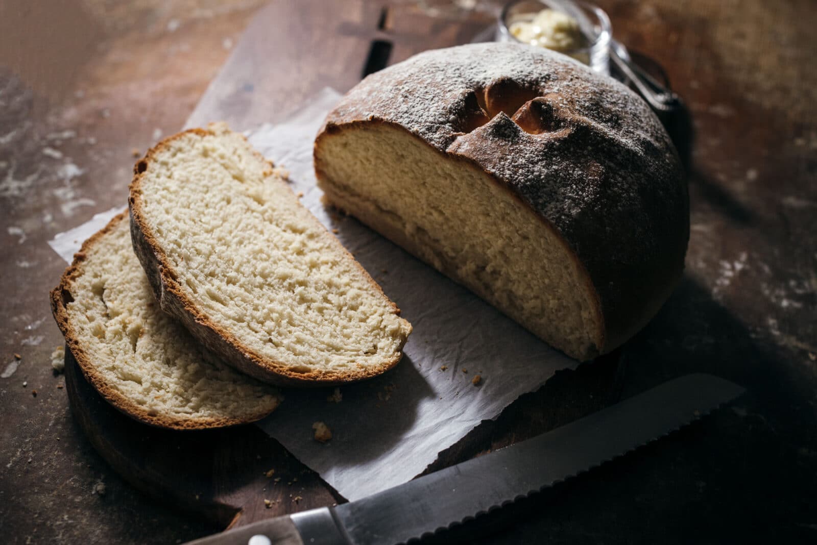 Sliced white bread