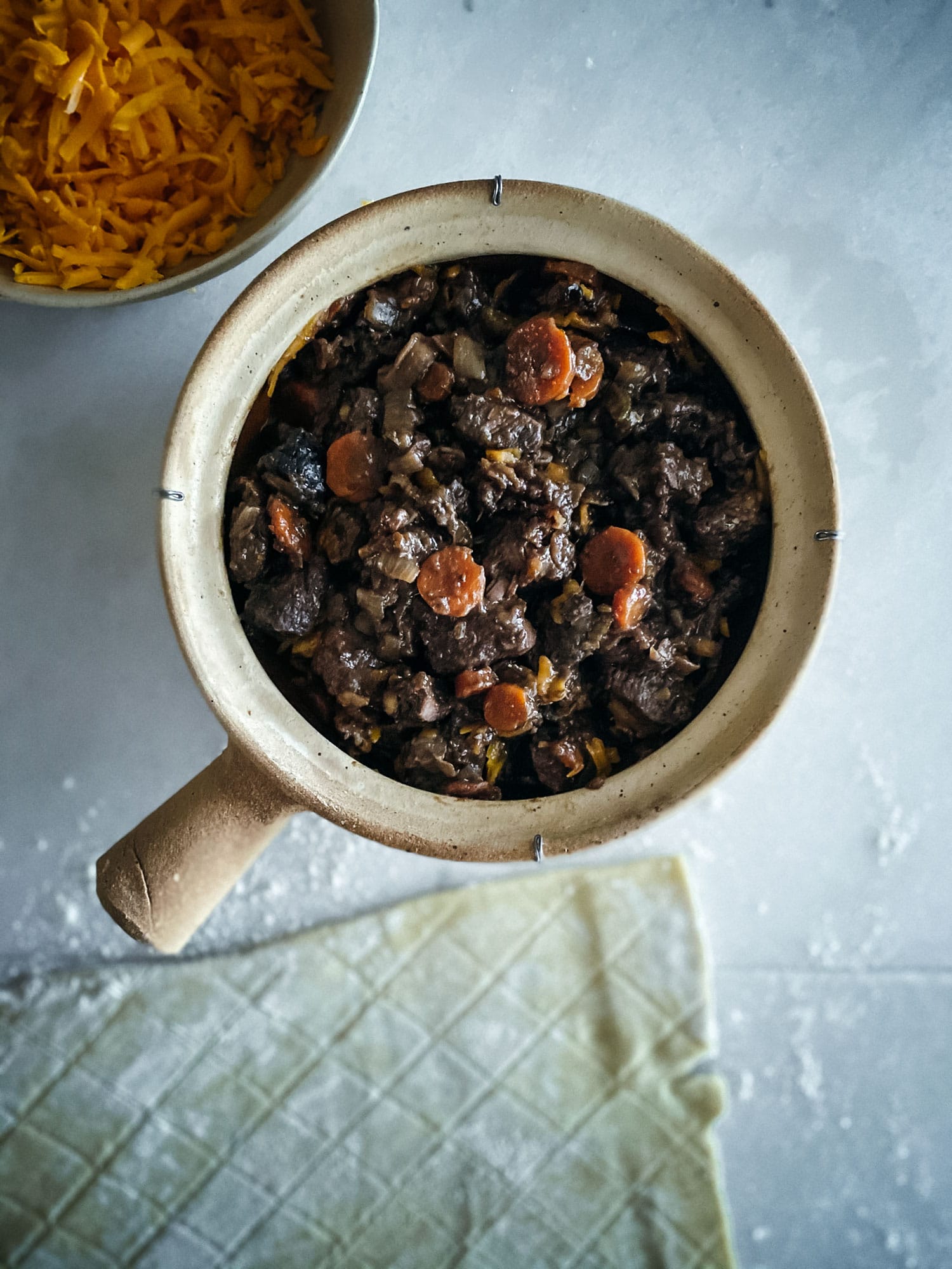 Beef in stew pot
