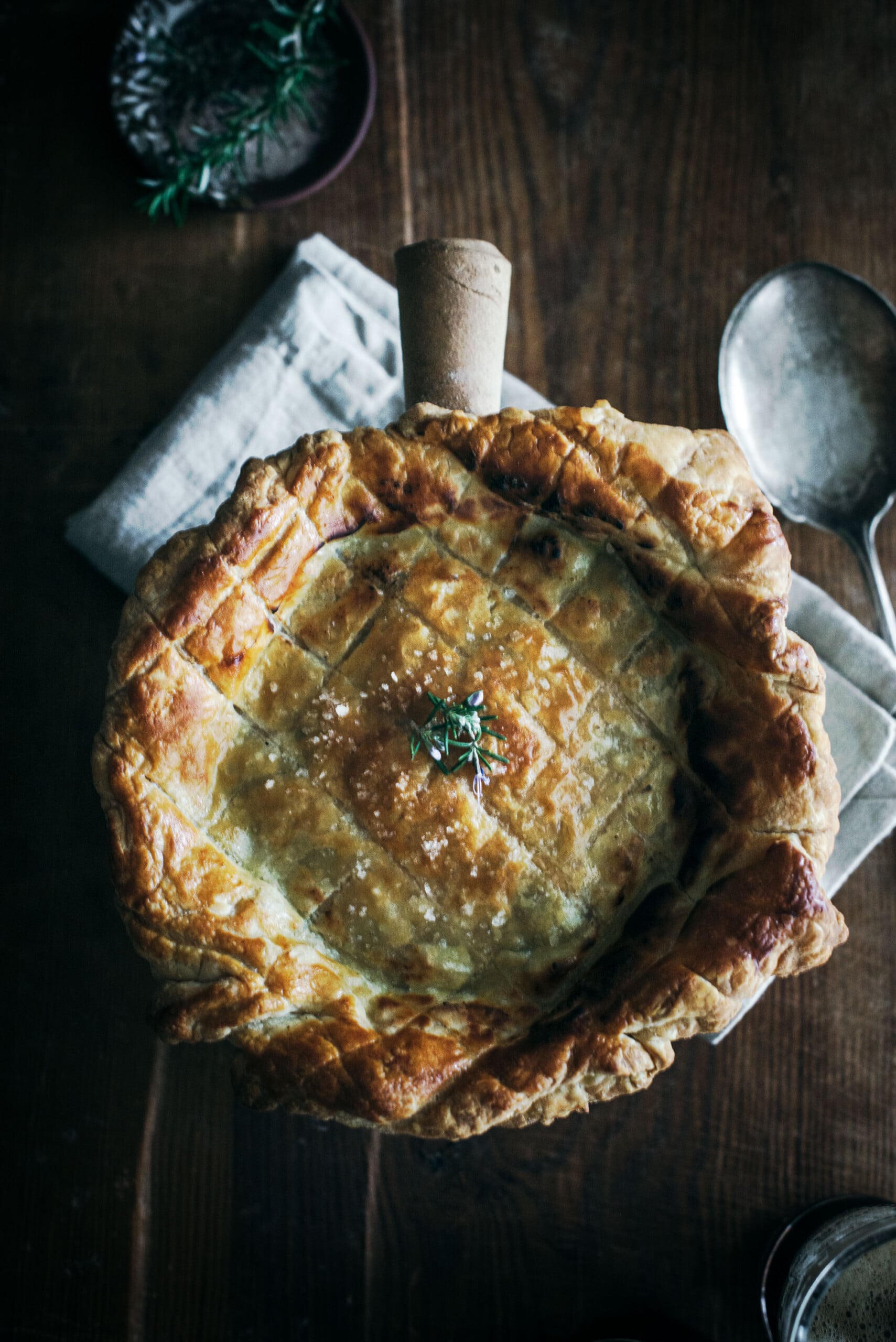 Serving Steak and Guinness Pie