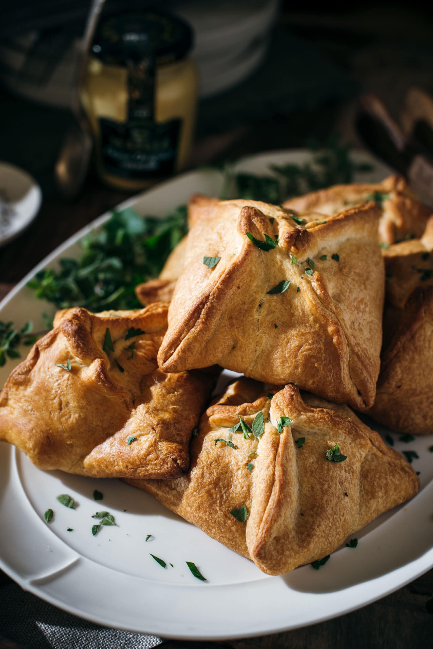 Platter of cresent chicken hand pies