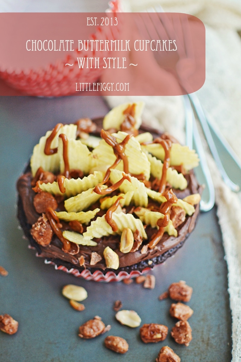 Chocolate Buttermilk Cupcakes with Style - @LittleFiggyFood - #LifeWithChocolate