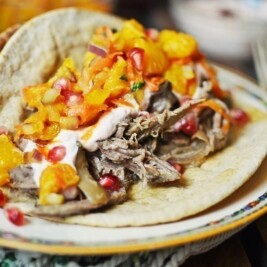 Shredded Lamb Tacos with Orange Salsa - @LittleFiggyFood - #AmericanLamb - #LambRecipes - #Tacos