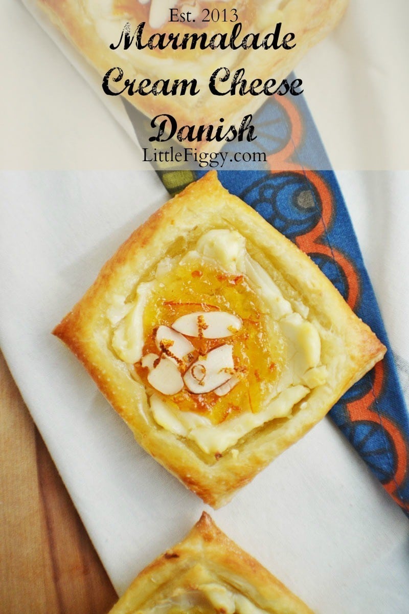 Try this easy to make Marmalade Cream Cheese Danish for a quick and tasty breakfast or even dessert. Recipe found @LittleFiggyFood