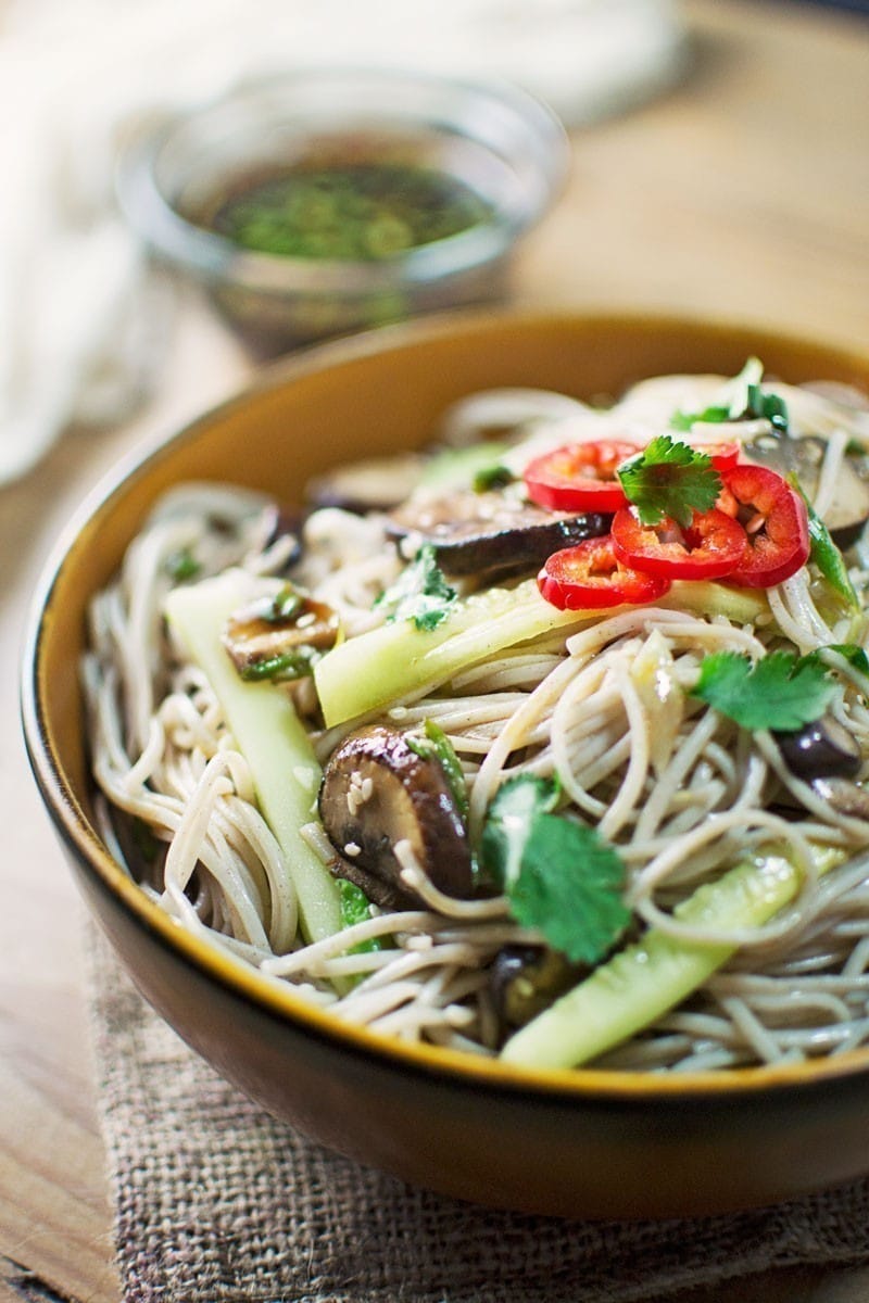 For an incredibly flavorful, easy-to-make meal try this Soba Noodles + Dipping Sauce! Recipe @LittleFiggyFood