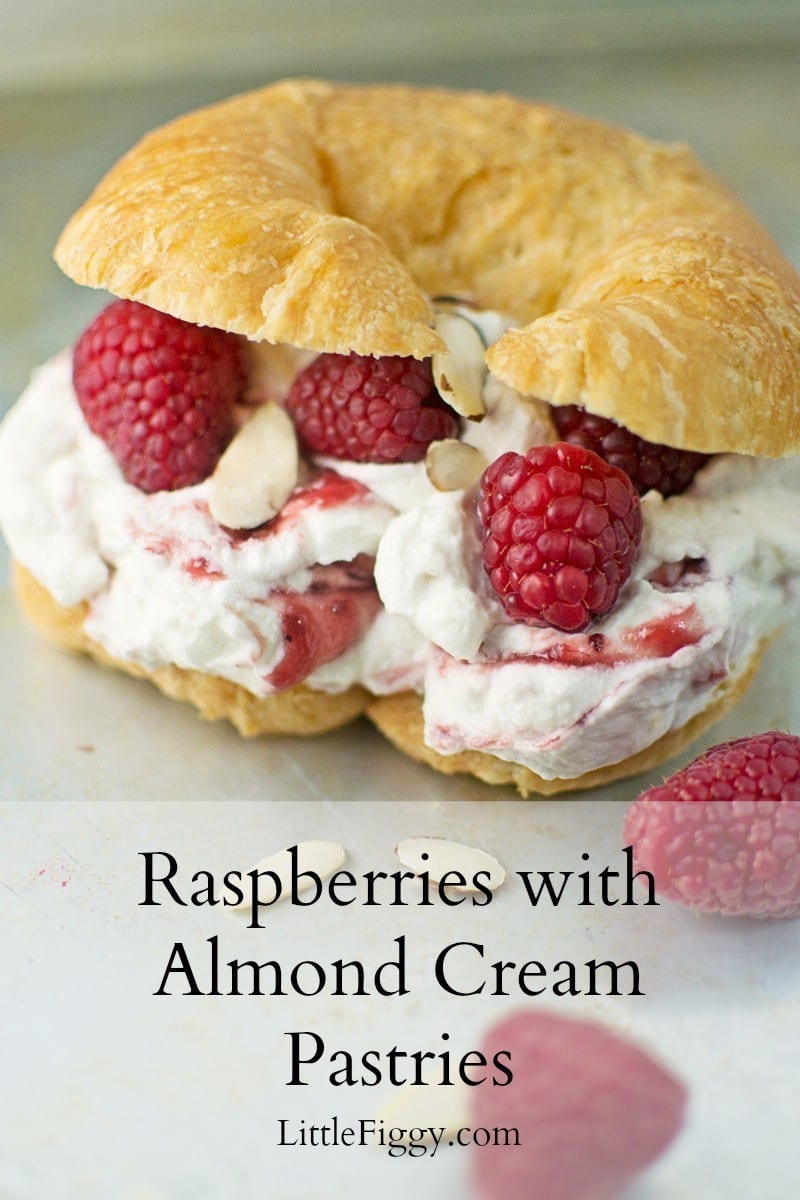 Raspberries with Almond Cream are perfect for when you are short on time, but want to serve something scrumptious. Recipe found @LittleFiggyFood