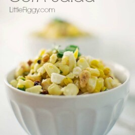 Roasted Corn Salad makes for a refreshing side salad and would be great for your next Mexican fiesta - @LittleFiggyFood - #Salad