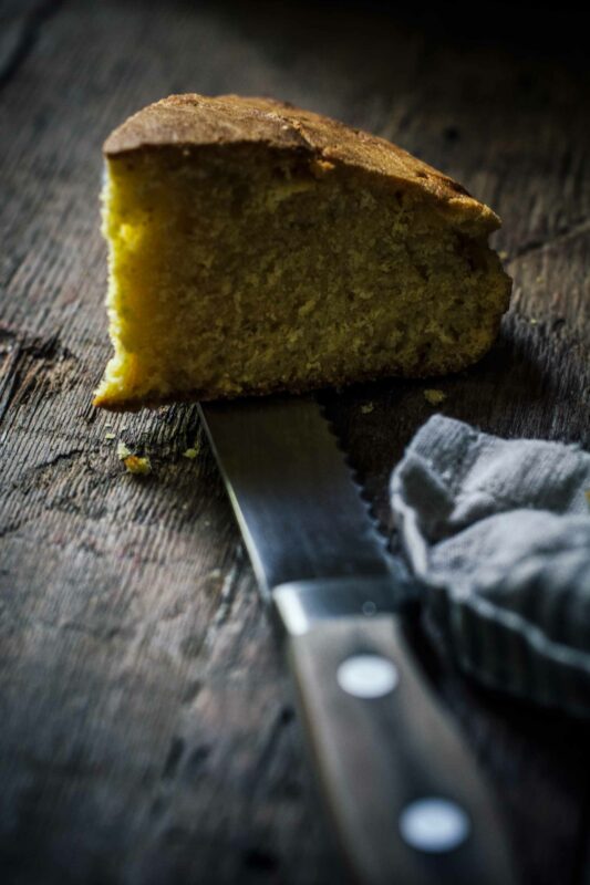 Slice of the best cornbread