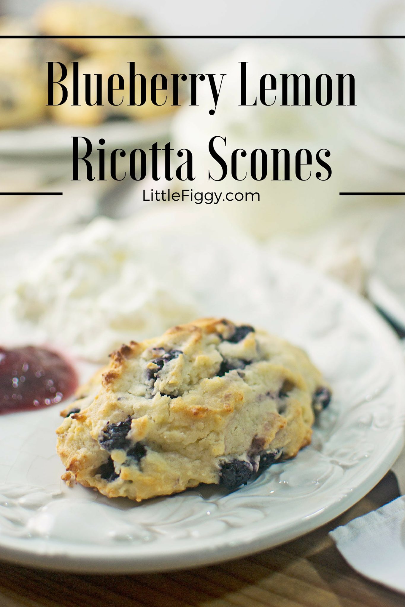 Blueberry Lemon Ricotta Scones - #Scones - @LittleFiggyFood