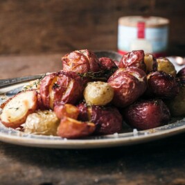 platter of roasted potatoes