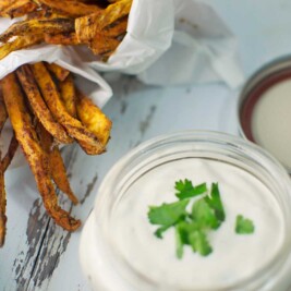 Chili Spiced Sweet Potato Fries with Garlic Lime Dip - @LittleFiggyFood - #Potatoes - Do you want #Fries with that?