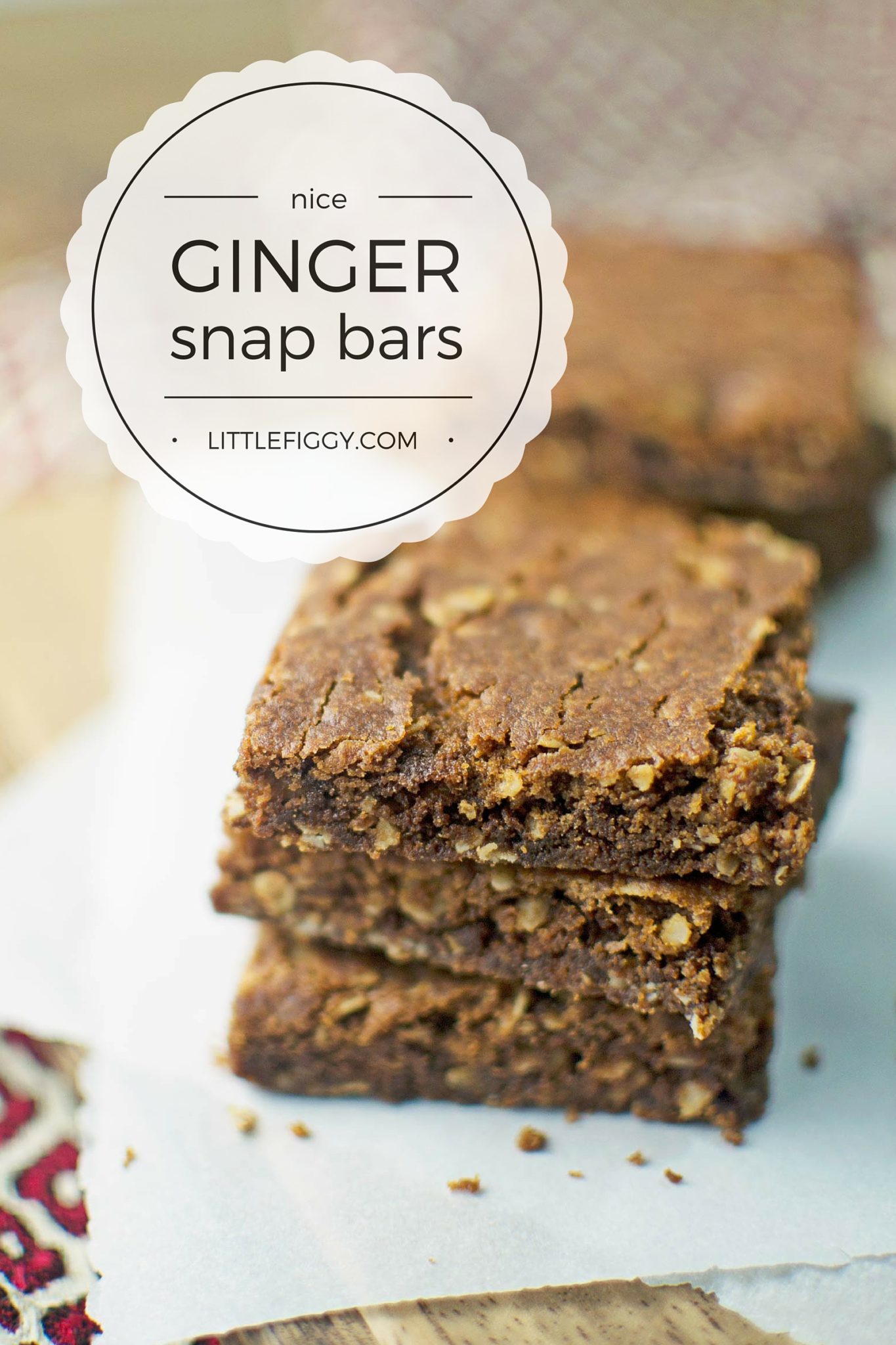 Ginger Snap Bars - @LittleFiggyFood - #Cookies
