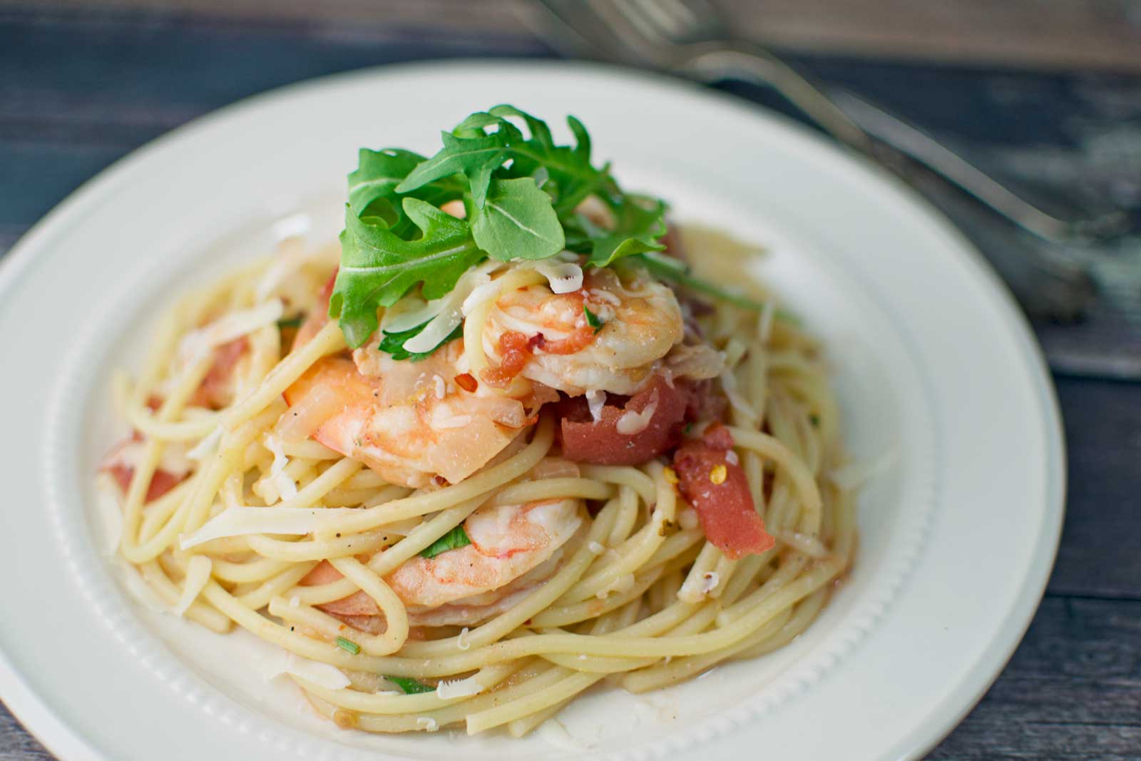 Spicy Shrimp with Pasta - @LittleFiggyFood - #Pasta