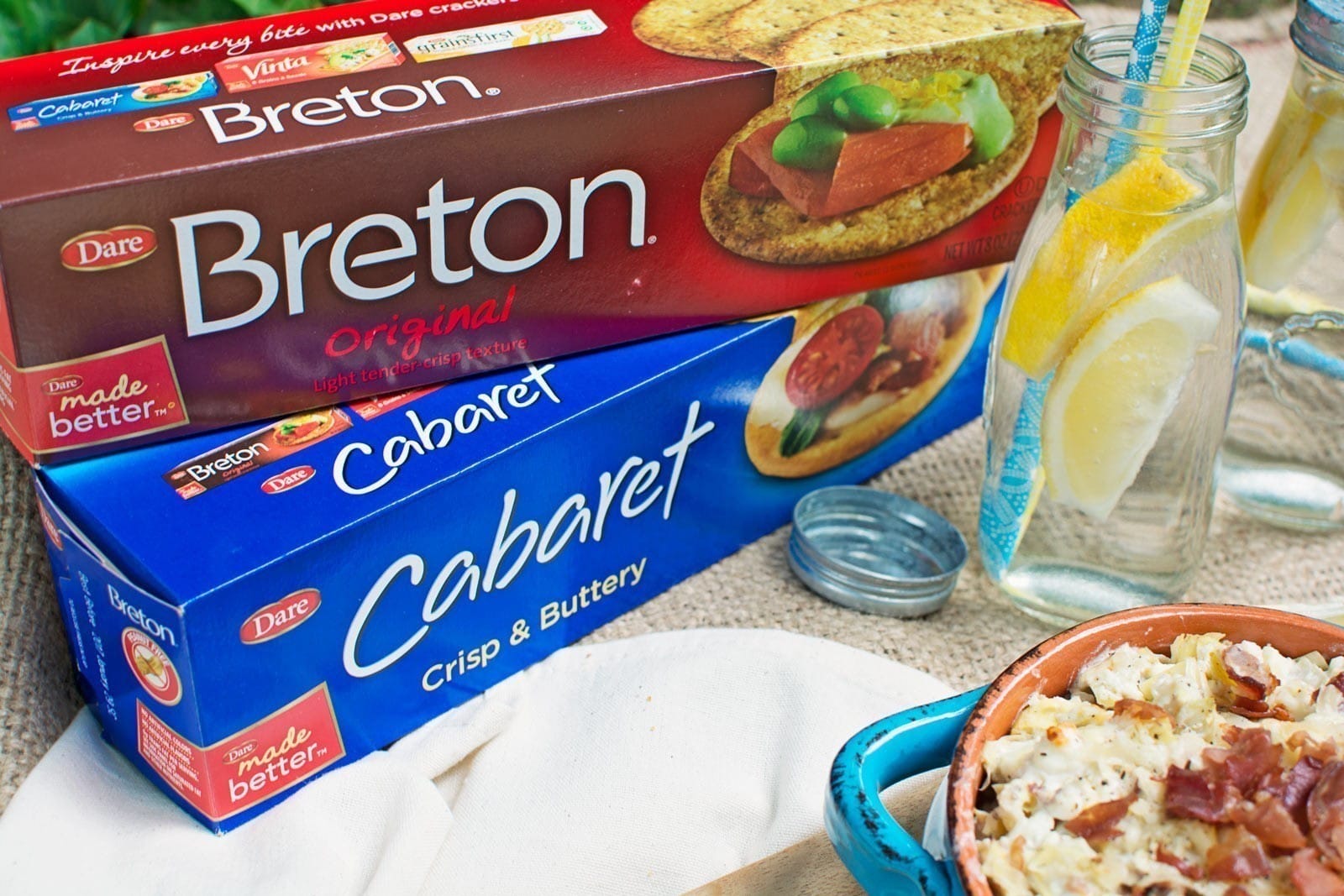Entertain this summer and enjoy this Prosciutto Artichoke Dip served with Dare Crackers and share with friends and family! Recipe @LittleFiggyFood