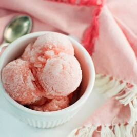 So summery and refreshing, Watermelon Sorbet! Easy to make and a favorite. Find the recipe @LittleFiggyFood