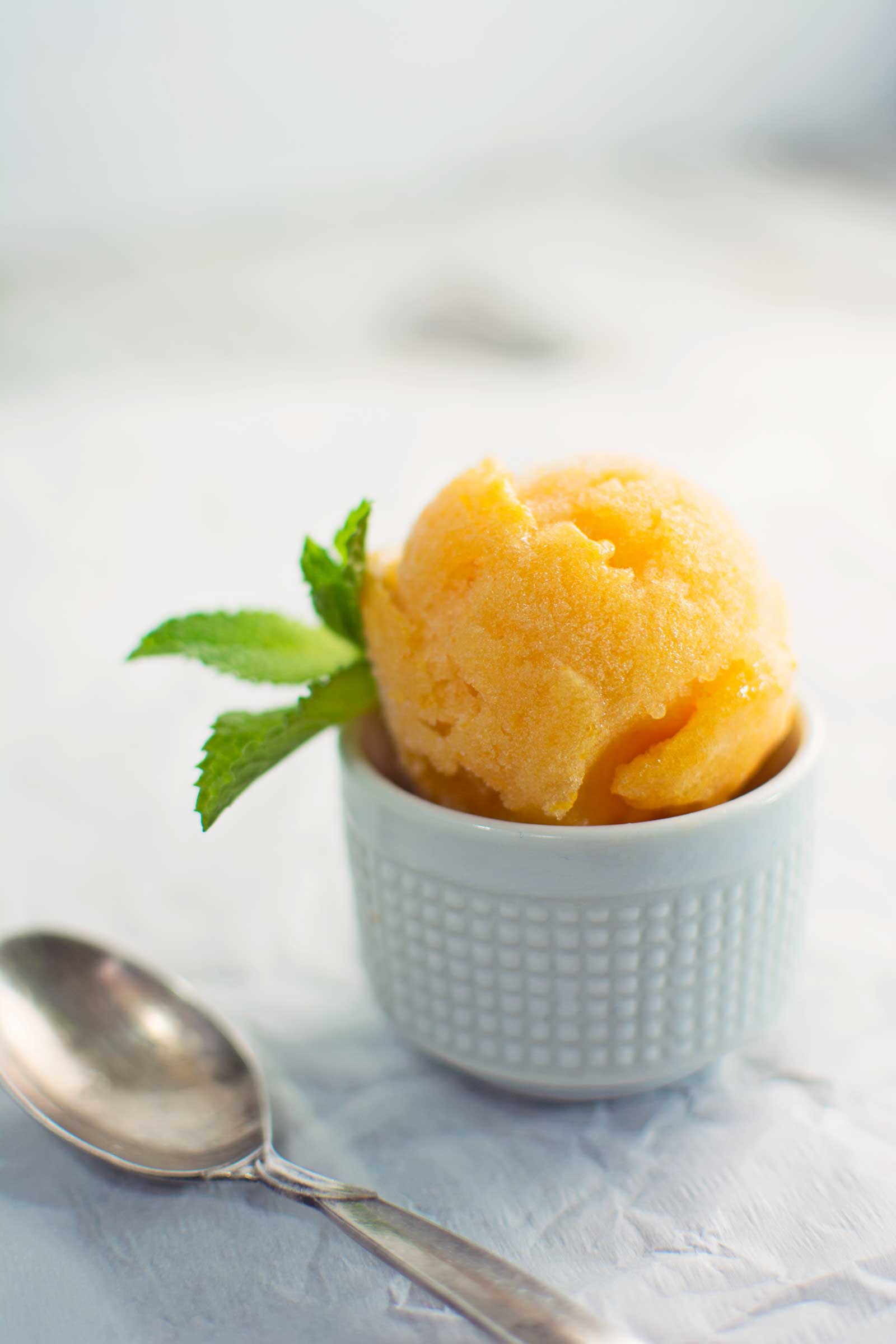 A delicately flavored Apricot Sorbet with a hint of sweet white wine! Recipe @LittleFiggyFood