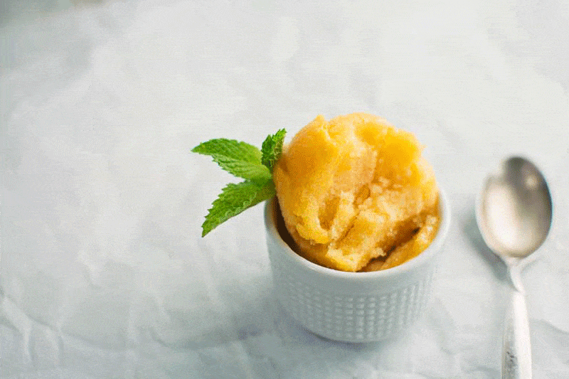 Enjoying Apricot Sorbet