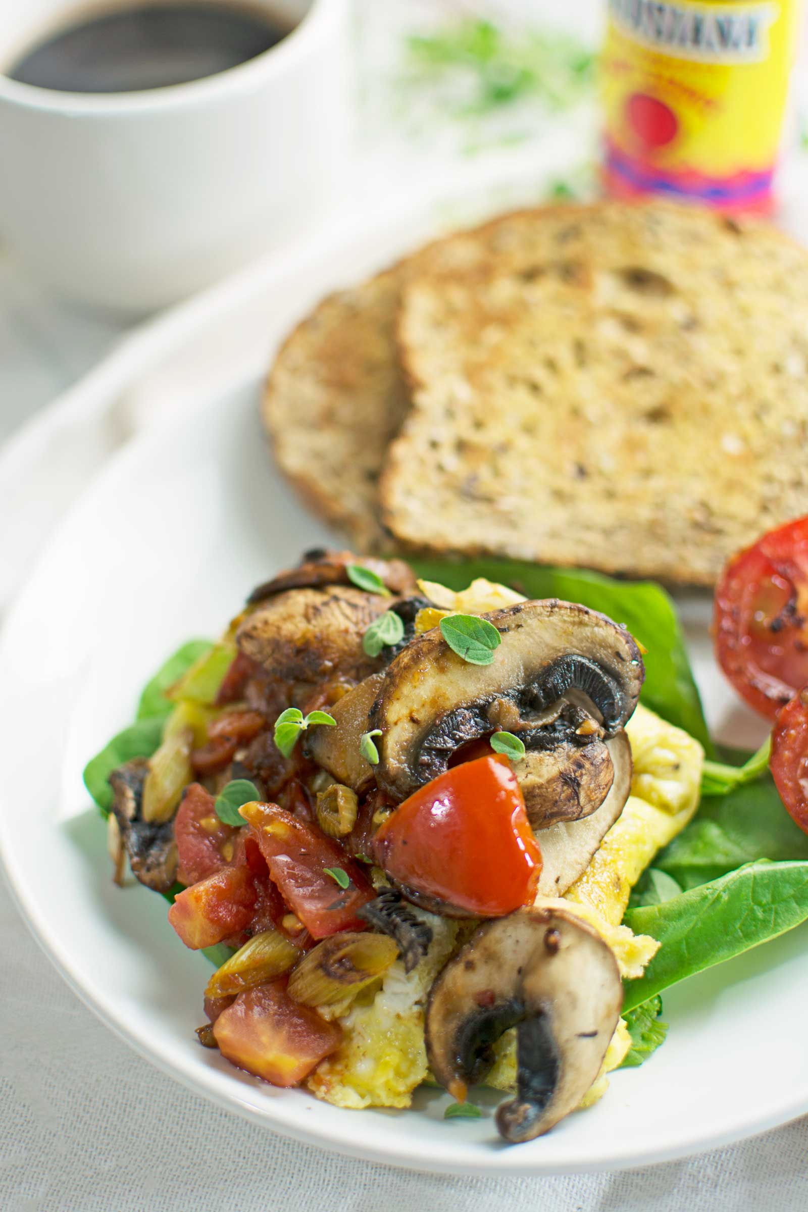 Try this Easy to Make Omelette with lots of Veggies! A tasty way to start your day or enjoy as a light dinner. Find the recipe @LittleFiggyFood