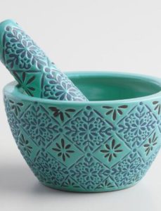 Blue Tile Mosaic Pestle & Mortar