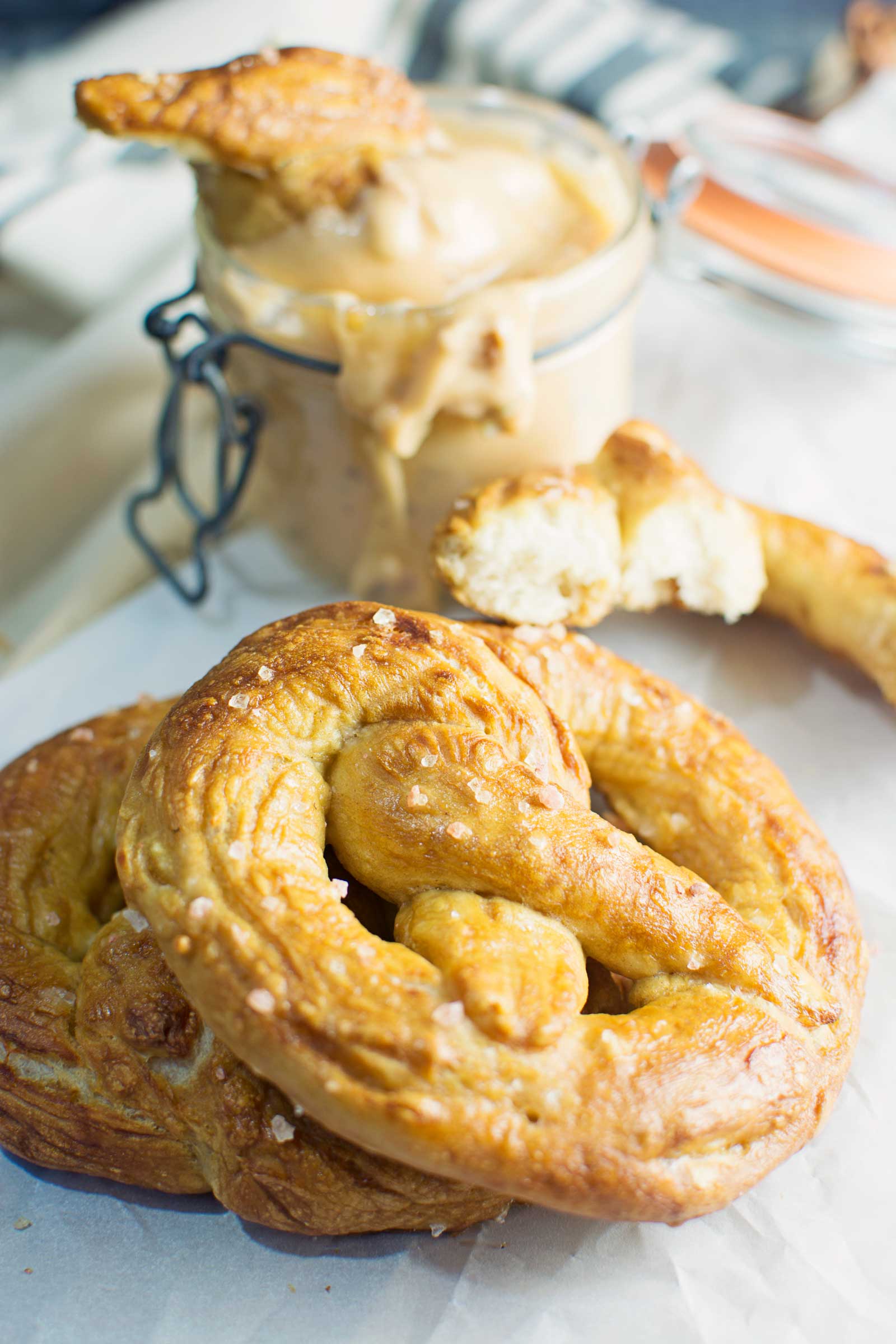 Homemade Pretzels! Soft, buttery with a perfectly chewy crust. Perfect for a snack or party food any time. Recipe @LittleFiggyFood