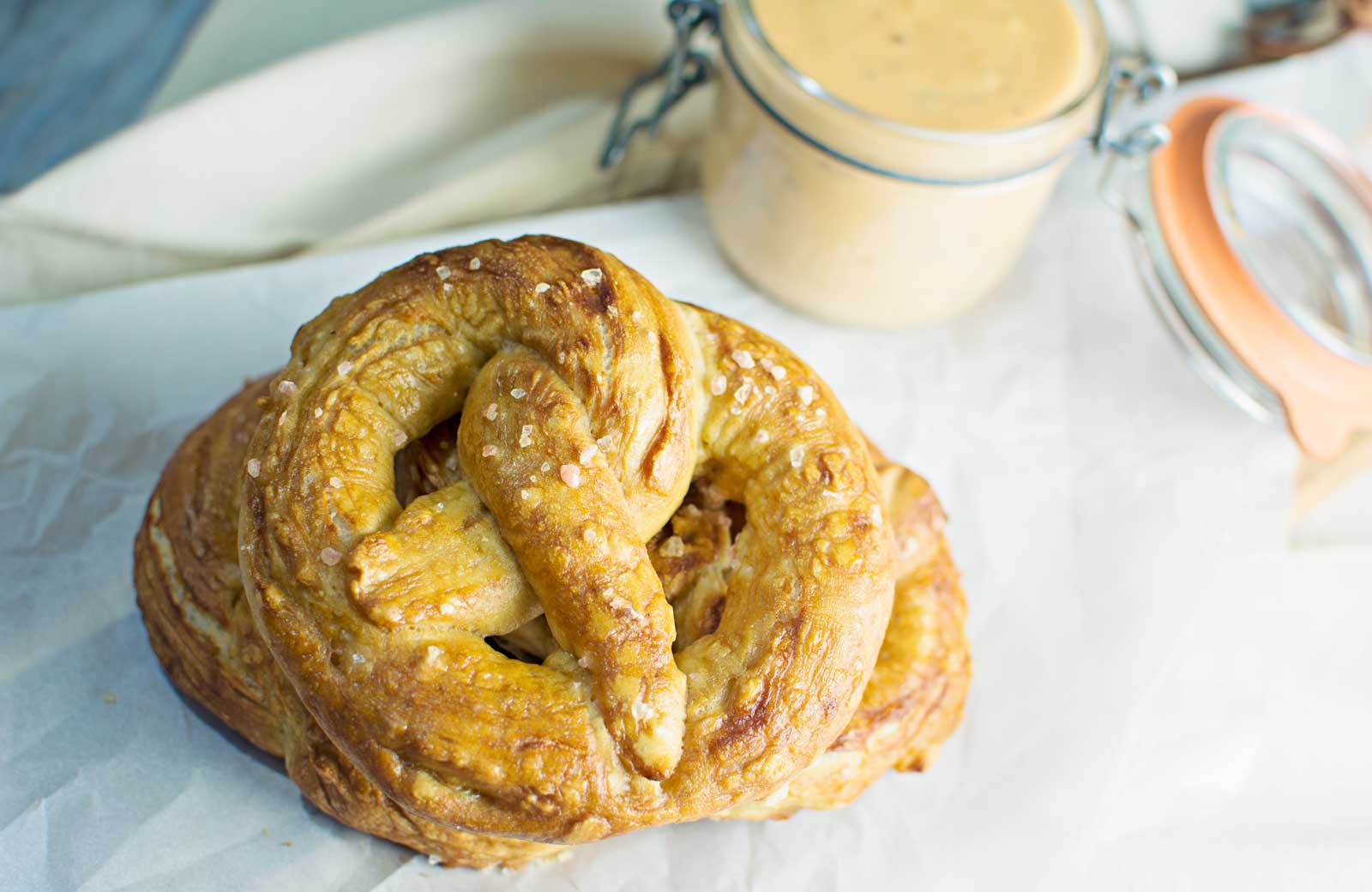 Homemade Pretzels! Soft, buttery with a perfectly chewy crust. Perfect for a snack or party food any time. Recipe @LittleFiggyFood