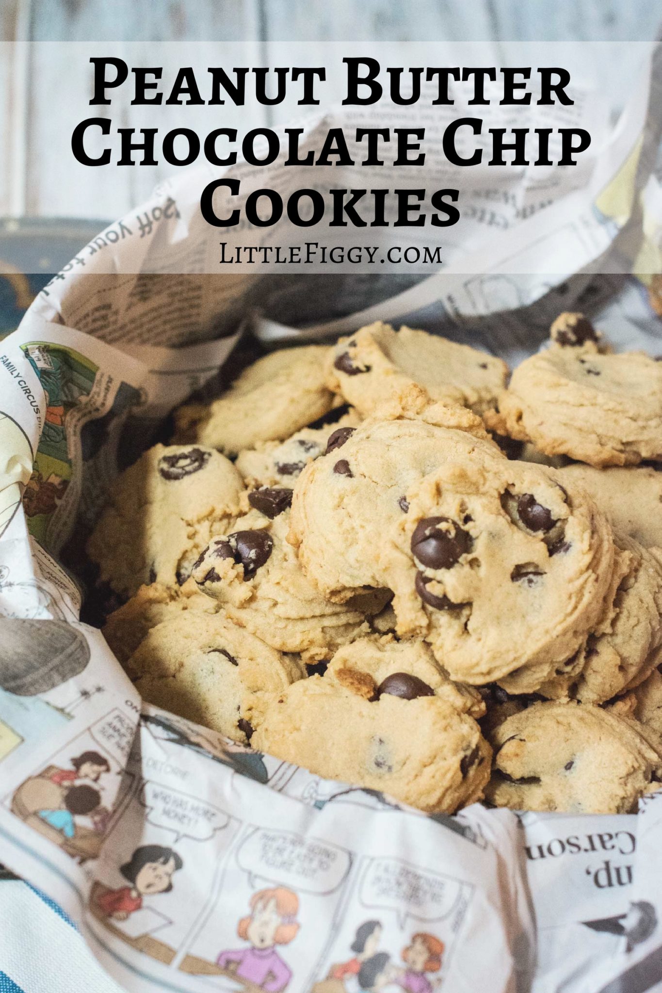 Make up a batch of these Peanut Butter Chocolate Chip Cookies to share ... or not! Recipe @LittleFiggyFood