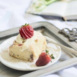 Celebrate Mother's Day and treat her to a lovely breakfast in bed with these Strawberry Sweet Rolls and a lavender scented glaze! #BonneMaman #SayItWithHomemade - Find the Recipe @LittleFiggyFood
