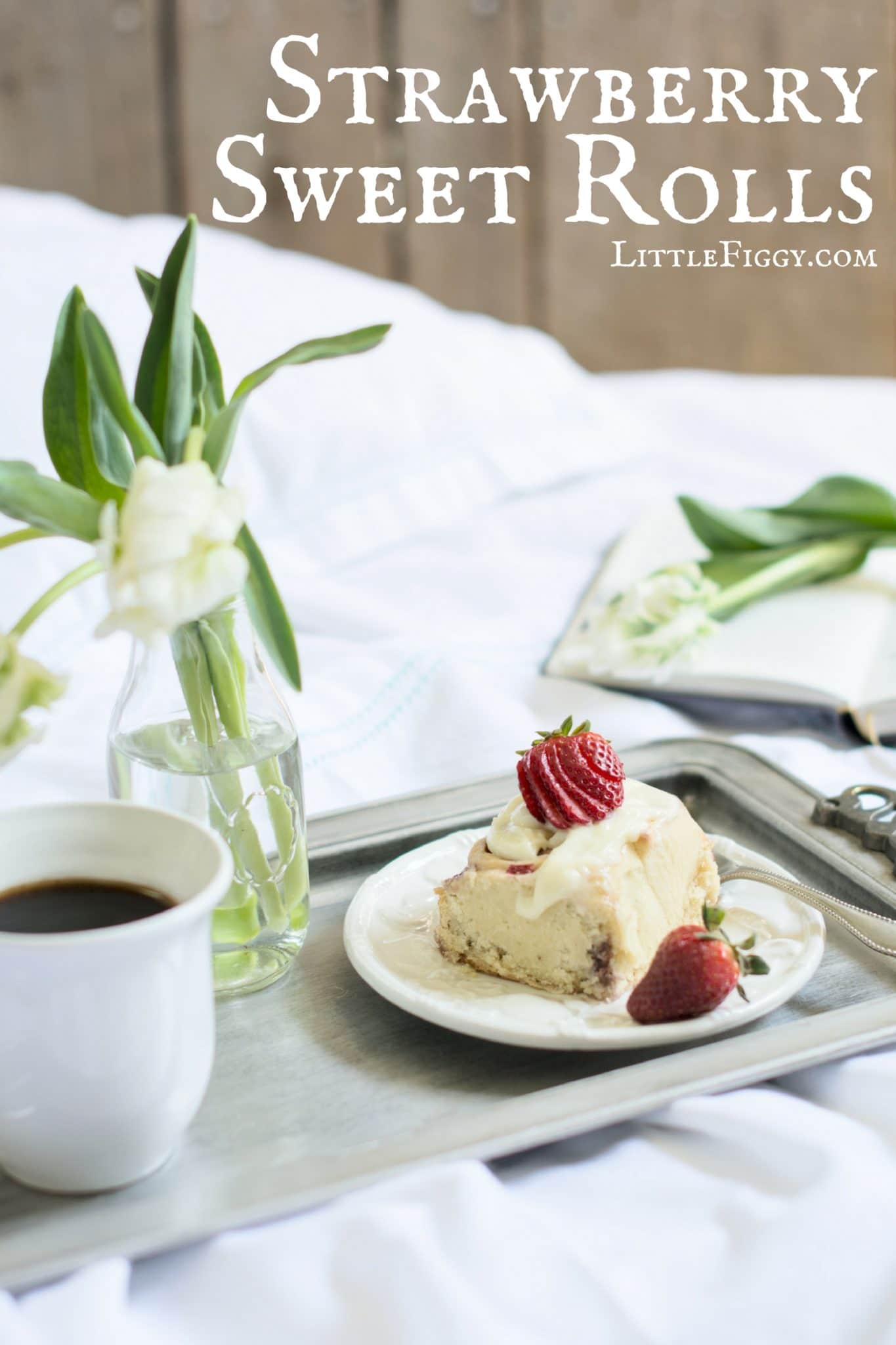 Celebrate Mother's Day and treat her to a lovely breakfast in bed with these Strawberry Sweet Rolls and a lavender scented glaze! #BonneMaman #SayItWithHomemade - Find the Recipe @LittleFiggyFood