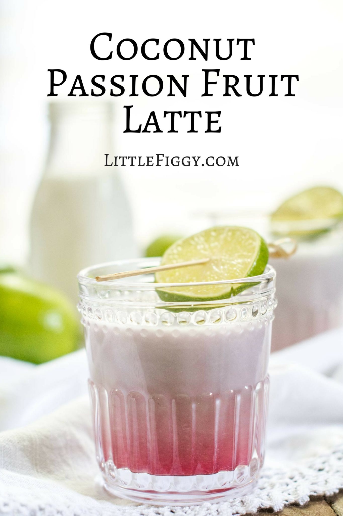 Try this gorgeous Coconut Passion Fruit Latte on for size! Are you a fan of the Ombre Pink Drink from Star Bucks? Get the copycat recipe at Little Figgy Food