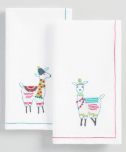 Embroidered Llama Napkins Set