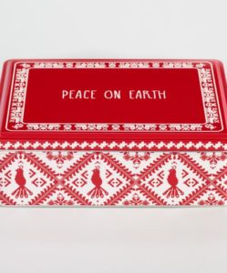 Rectangular Peace On Earth Cookie Tin