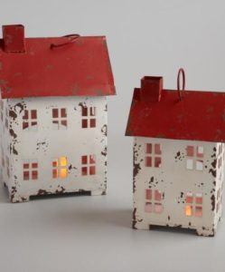 Red and White House Luminaries
