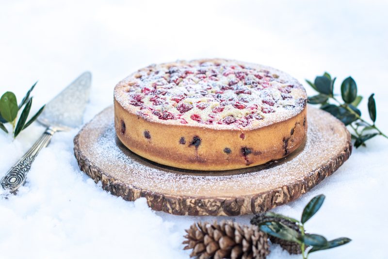 Cranberry Olive Oil Cake with a hint of orange, perfect for the holidays! Happily baked using @Silpat! Get the recipe at Little Figgy Food. #Silpat #ad