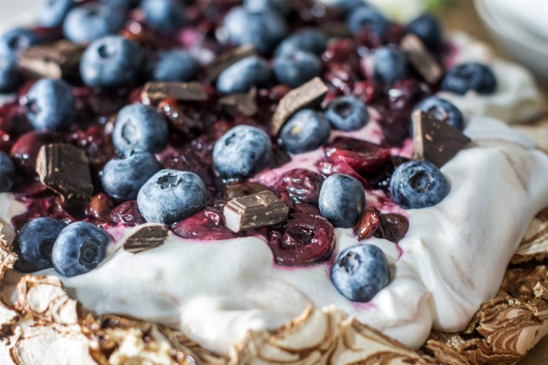 Chocolate Pavlova with Cherries and Blueberries. Get the Recipe at Little Figgy Food. @WorldMarket # #worldmarkettribe #ad