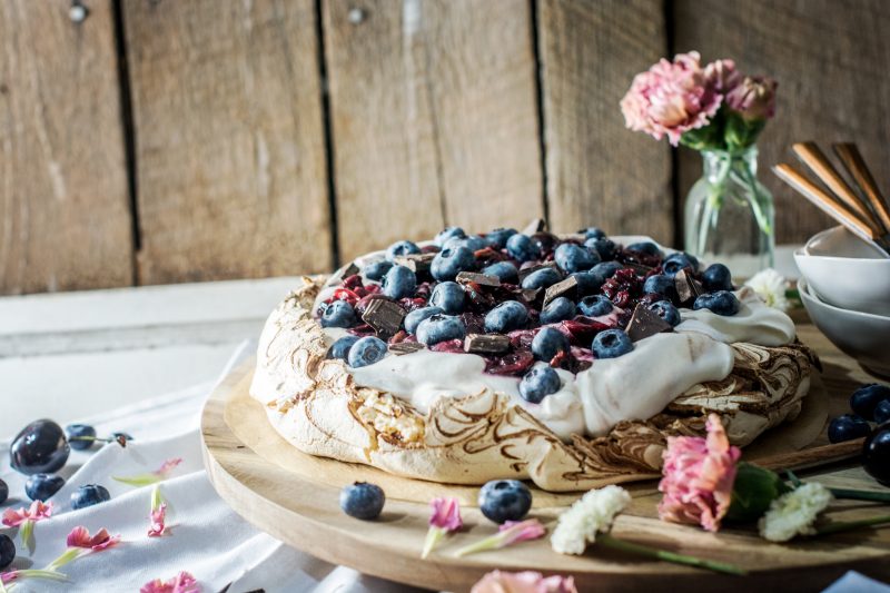 Chocolate Pavlova with Cherries and Blueberries. Get the Recipe at Little Figgy Food. @WorldMarket # #worldmarkettribe #ad