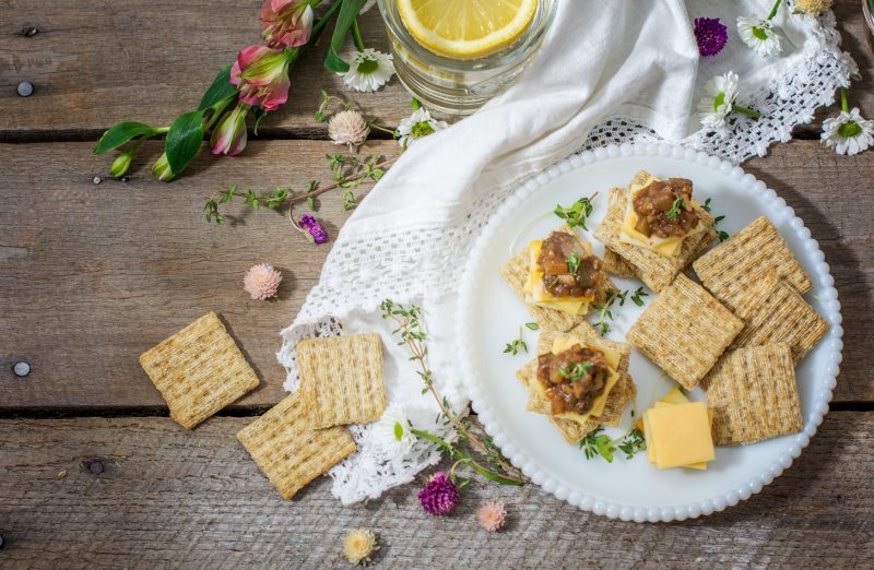 crackers on a plate