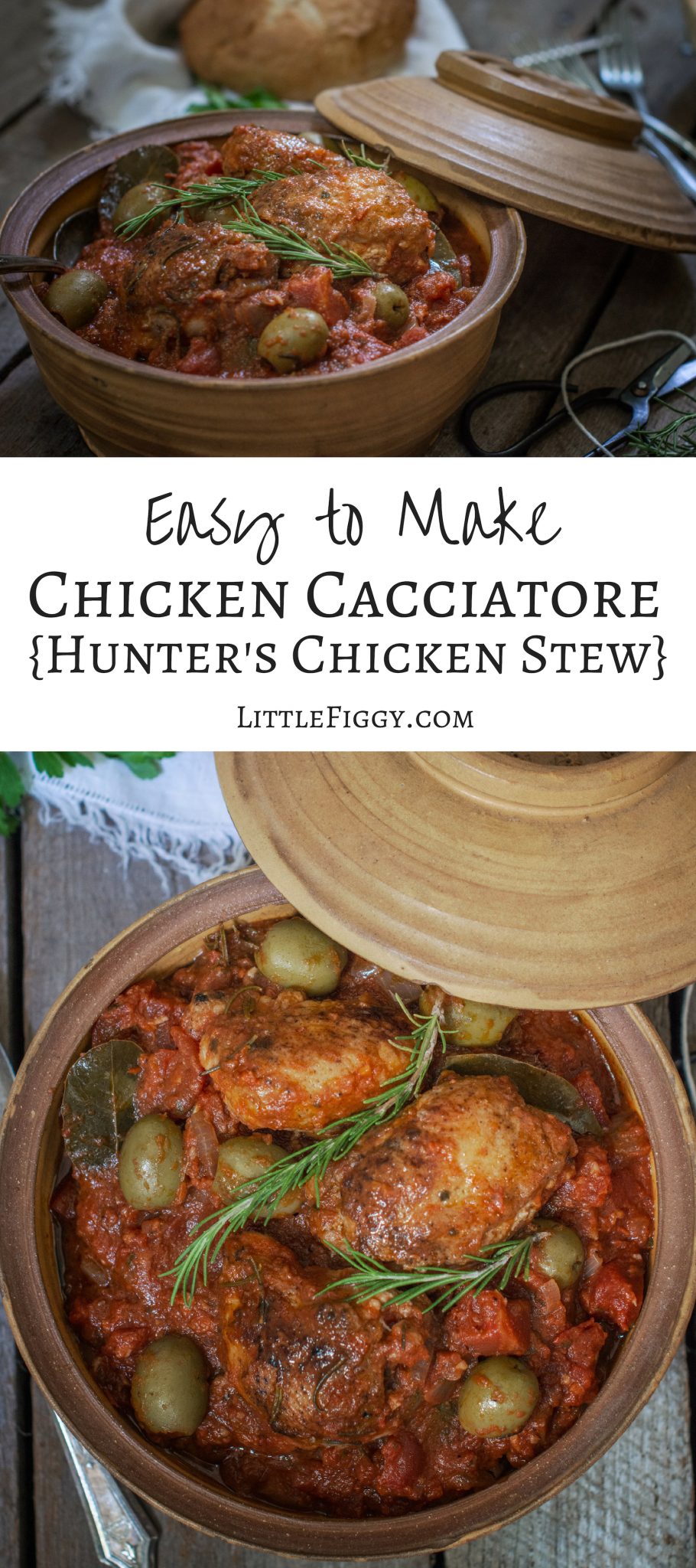 Make this easy Chicken Cacciatore - Hunters Chicken Stew dinner recipe! Full of rich flavors that is perfect for sharing. Get the recipe at Little Figgy Food @BronxLittleItaly @BXLittleItaly #ad #RealLittleItaly #LiBSauce #recipeoftheday #chickenrecipes #soupsandstews