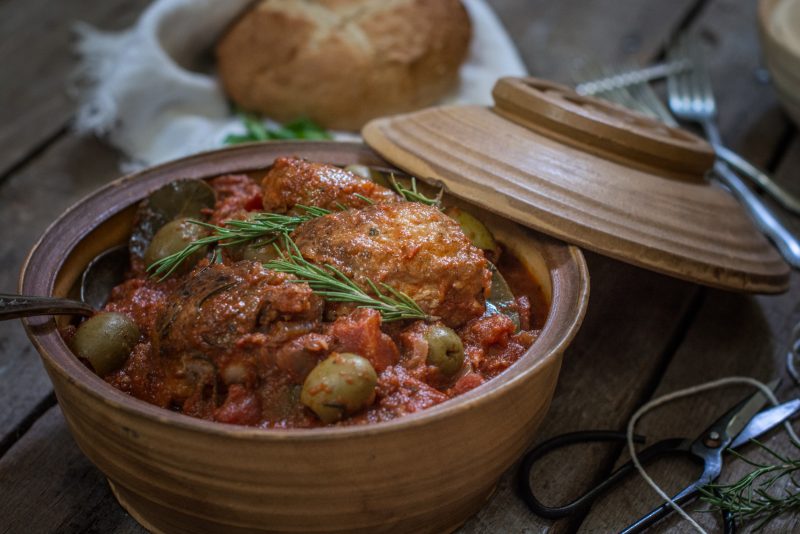 Serving Easy Chicken Cacciatore