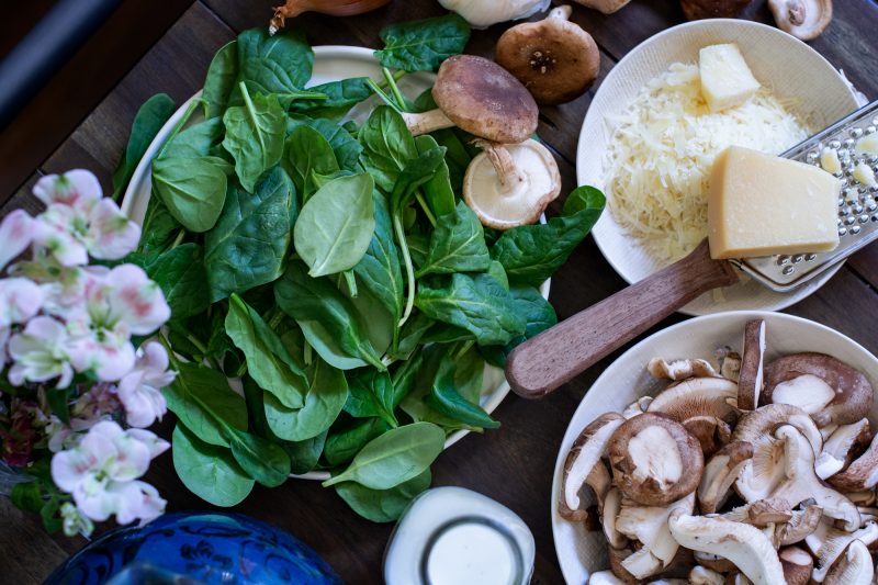 Vegetable ingredients for Manicotti