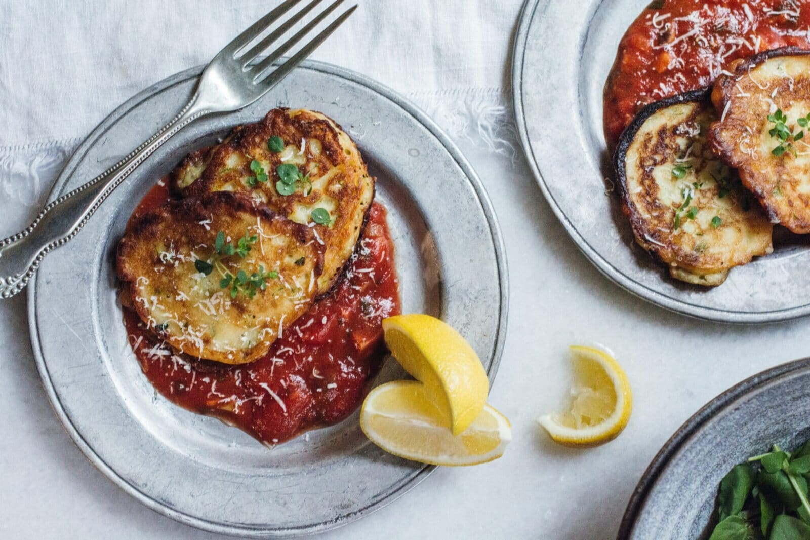 Enjoying Ricotta Cakes with Tomato Sauce