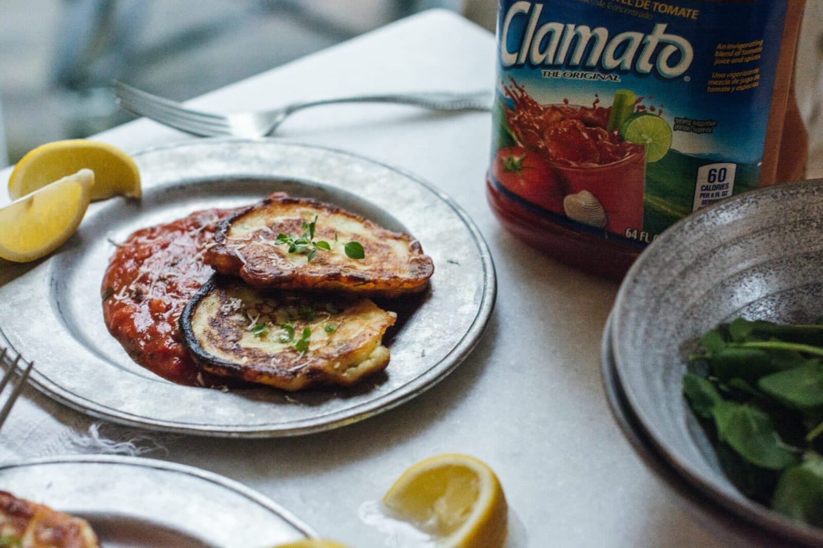Enjoying Vegetarian Ricotta Cakes and Tomato Sauce