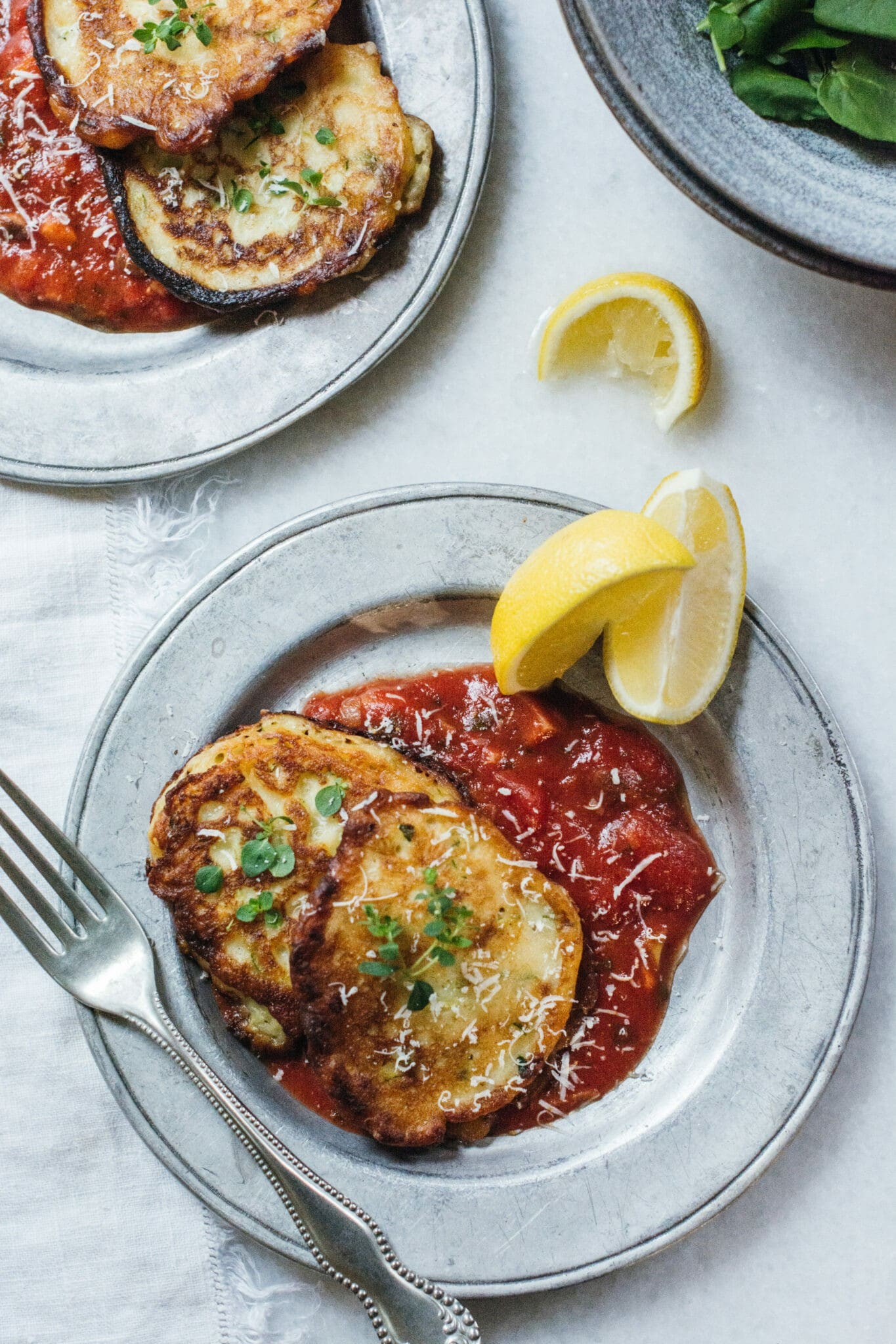 Try this easy to make vegetarian Ricotta Cakes with a stunning Tomato Sauce! Perfect as an appetizer or light dinner to share with friends and family. ad Get the recipe at Little Figgy Food @SoFabFood #AuthenticClamatoFlavor #tomatoes #ricotta #dinnerideas #vegetarian #Lentrecipes