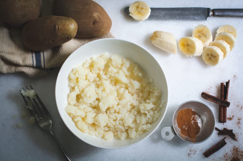 Ingredients for making banana bread