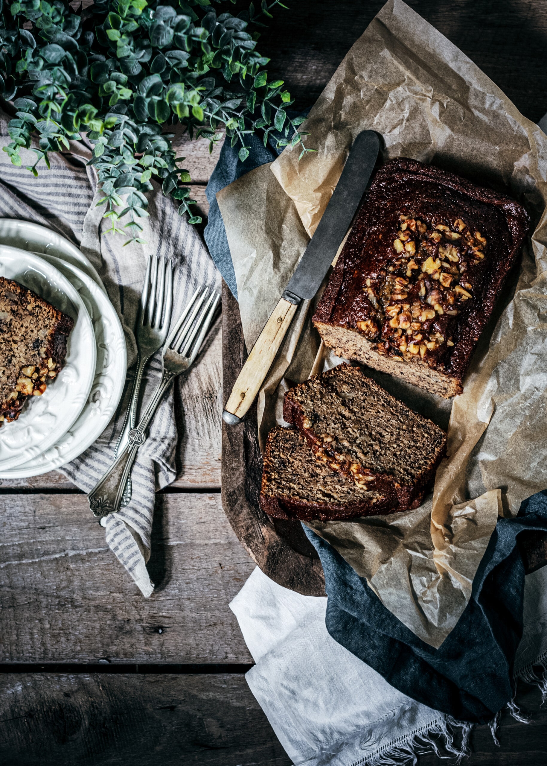 Sliced loaf of the best banana bread recipe