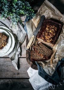 Sliced loaf of the best banana bread recipe