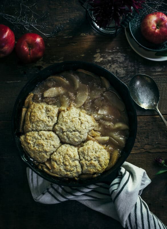 Skillet apple cobbler dessert recipe