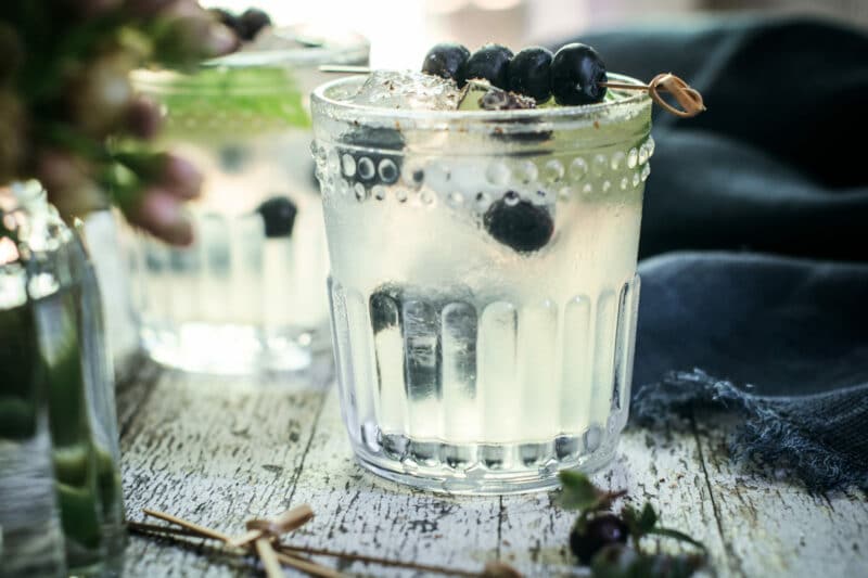 Easy to make Blueberry Buck made with vodka and ginger beer